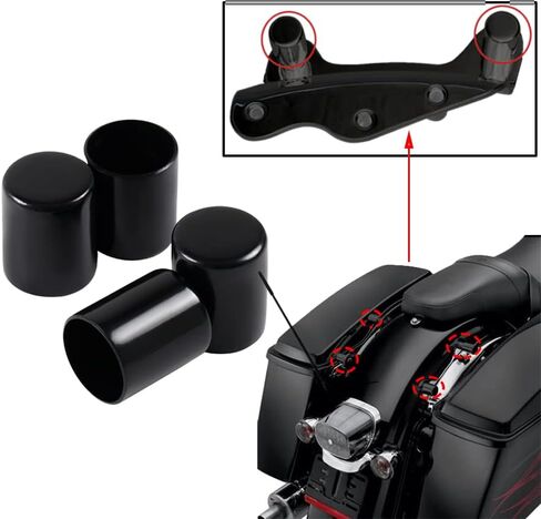 4 PCS Black Long Docking Hardware Cover Kit Magnet Cover Caps Kit for 2009-2022 Harley Road King Street Glide in Saudi Arabia