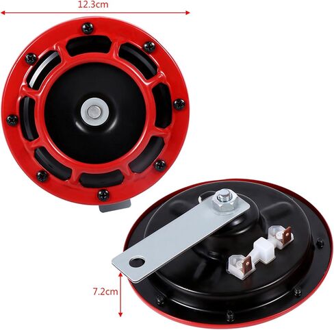 Akozon Car Grille Mount Electric Blast Tone Horn Loud Compact Red 12V for Vehicles in Saudi Arabia
