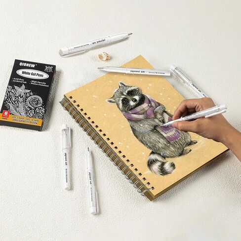 مجموعة أقلام جل Qionew 3 ألوان - أبيض وذهبي وفضي .1 مم أقلام حبر هلامية رفيعة للغاية أقلام حبر أرشيفية غير شفافة لرسم الورق الأسود، والرسم، والتوضيح، وصناعة البطاقات، وتدوين الرصاصات in Kuwait