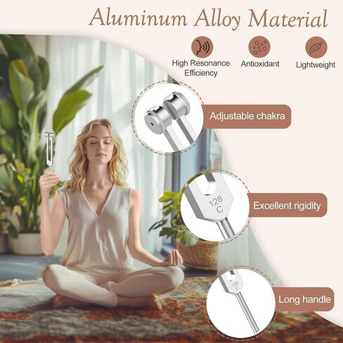 128Hz Tuning Fork,Aluminum Alloy Tuning Fork With Accurate Frequency, with Silicone Hammer and Storage Bag,Suitable For Sound Therapy,Yoga,Meditation,And Relaxation in Kuwait