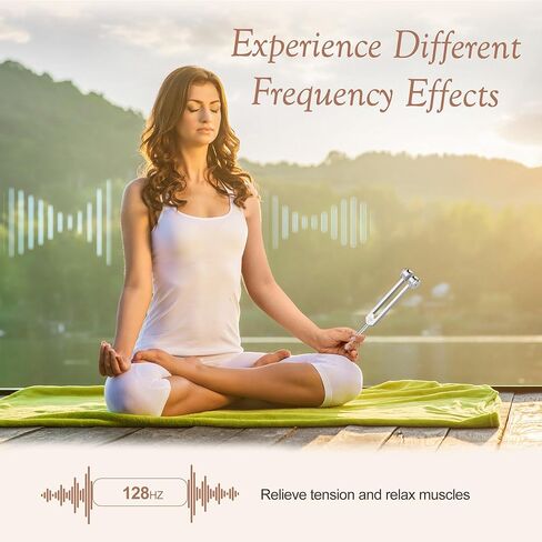 128Hz Tuning Fork,Aluminum Alloy Tuning Fork With Accurate Frequency, with Silicone Hammer and Storage Bag,Suitable For Sound Therapy,Yoga,Meditation,And Relaxation in Kuwait