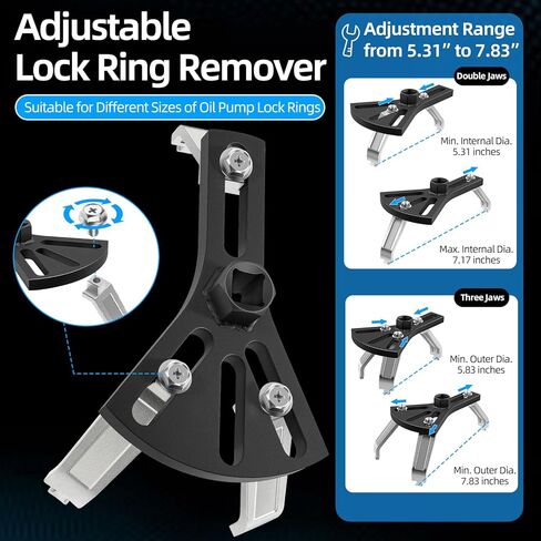 Universal Fuel Pump Removal Tool, 5.31" to 7.17" Adjustable Fuel Pump Lock Ring Tool, Fuel Tank Lock Ring Removal & Install Tool, Adjustable Lock Ring Spanner, Fuel Lid Tank Cover Collar Ring Spanner in Saudi Arabia