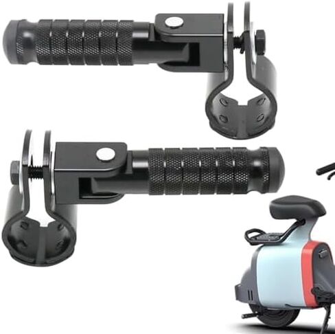 M8 Motorcycle Foot Pegs Foot Rests Foot Pedal 90 Degree Foldable Footpegs CNC Anti-Skid Rear Set Footrest Bicycle Passenger Pedal Universal for Motorbike Mini Bike Dirt Pit Bike (Black) in Saudi Arabia