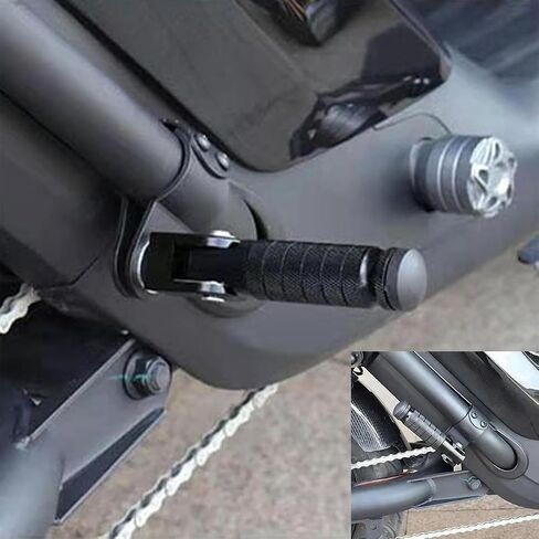 M8 Motorcycle Foot Pegs Foot Rests Foot Pedal 90 Degree Foldable Footpegs CNC Anti-Skid Rear Set Footrest Bicycle Passenger Pedal Universal for Motorbike Mini Bike Dirt Pit Bike (Black) in Saudi Arabia