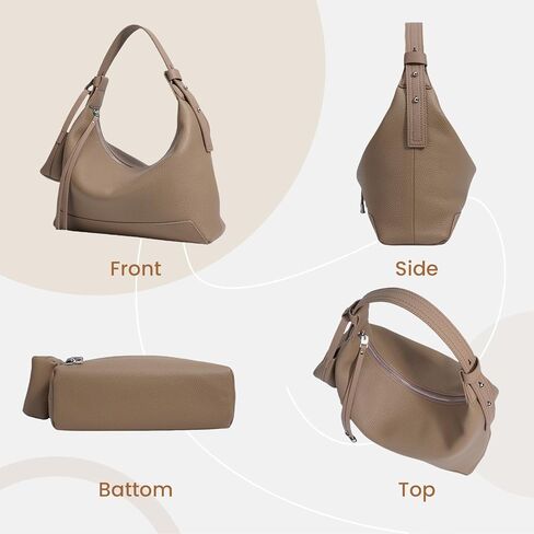 Genuine Leather crossbody Bag for Women, Slouchy crescent Hobo bag Purses shoulder bag with Adjustable Strap in Kuwait