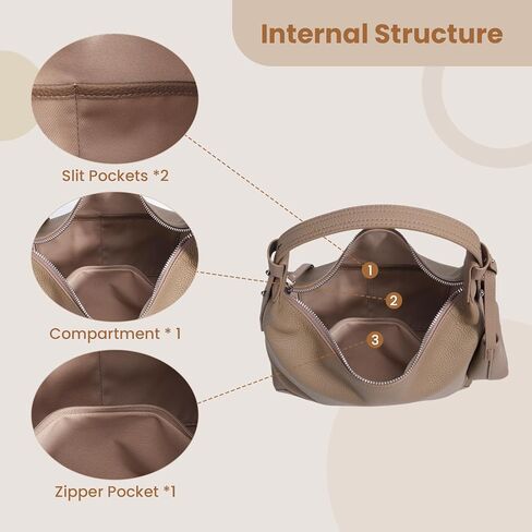 Genuine Leather crossbody Bag for Women, Slouchy crescent Hobo bag Purses shoulder bag with Adjustable Strap in Kuwait