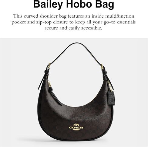 Coach Bailey Hobo in Signature Canvas, IM/Walnut/Black in Saudi Arabia