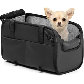 Pet Dog Car Seat for Small Dog Large Center Console Dog Car Seat for Puppy Cat Dog Travel Protable Booster Seat Anti-Slip Dog Car Bed Carseat PU Leather 0-22 lbs Gray in Kuwait