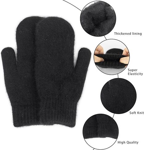 القفازات الدافئة الشتوية للنساء - الطقس البارد تمتد بطانة سميكة قفازات متبكلة ق/م in Kuwait