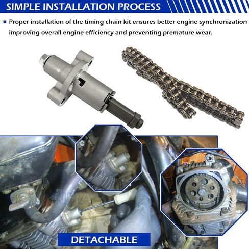 Cam Timing Chain & Guide Tensioner Compatible with Yamaha TTR225 TTR230 XT225 TW200 TTR225 BearTrack 250 Timberwolf 250 OEM# 3GC-12210-10-00 5N0-12241-00-00 5H0-12231-01-00 in Saudi Arabia