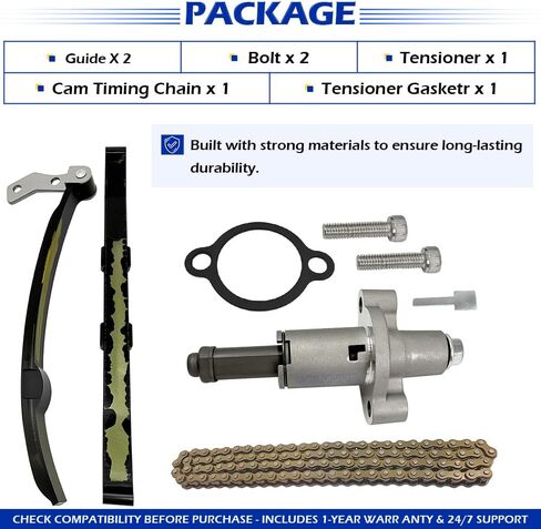Cam Timing Chain & Guide Tensioner Compatible with Yamaha TTR225 TTR230 XT225 TW200 TTR225 BearTrack 250 Timberwolf 250 OEM# 3GC-12210-10-00 5N0-12241-00-00 5H0-12231-01-00 in Saudi Arabia