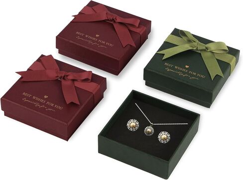 Small Cardboard Gift Jewelry Boxes for Necklace, Earring, Ring, Pendant, Bracelet, Anklet, Jewelry Holder，Valentine's Day Bulk Gift Box (deep red) in Saudi Arabia
