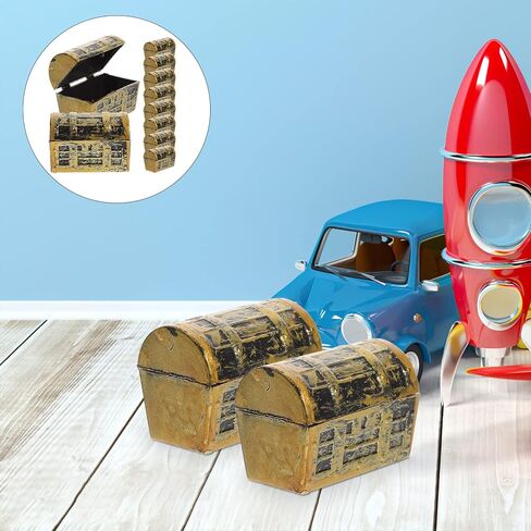 Gadpiparty 10Pcs Mini Treasure Chests Plastic Pirate Treasure Box Candy Jewelry Box for Kids Pirate Themed Birthday Party Favors Supplies in Saudi Arabia