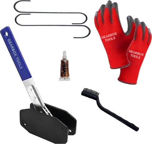 أداة ضاغط مكبس الفرامل ، قفازات ، 2 خطافات ، تشحيم القرص ، فرشاة الأسلاك. 5 في 1 مجموعة أدوات ضغط الفرجار الفرامل المهنية أداة فرامل الفرجار in Kuwait