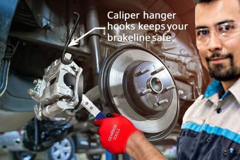 أداة ضاغط مكبس الفرامل ، قفازات ، 2 خطافات ، تشحيم القرص ، فرشاة الأسلاك. 5 في 1 مجموعة أدوات ضغط الفرجار الفرامل المهنية أداة فرامل الفرجار in Kuwait