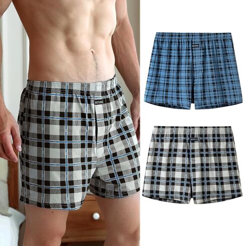 2Pcs Men's Boxer Shorts, Boxers for Men, Relaxed Fit, Moisture Wicking, Blue in Saudi Arabia