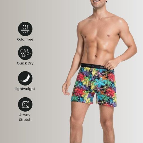 Cotton Boxers for Men Loose Fit Men's Underwear Boxer Shorts Soft Mens Boxer Pack, Breathable, Button Fly, Knit in Kuwait