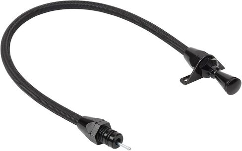 Lokar XTD-36L80FM Firewall Mount Transmission Dipstick With Black Stainless Steel Housing and Black Fittings for Chrysler 518 Transmission in Saudi Arabia