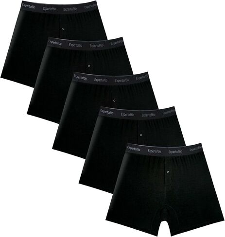 Cotton Boxers for Men Loose Fit Men's Underwear Boxer Shorts Soft Mens Boxer Pack, Breathable, Button Fly, Knit in Kuwait