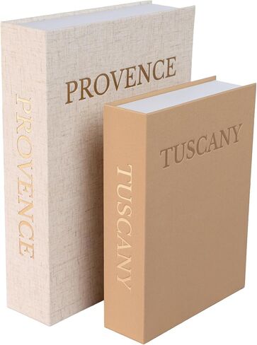 Flaxen Decorative Books for Home Decor – Faux Book Storage Box Set with Magnetic Closure & Linen Cover – Coffee Table Decor Books for Living Room, Bookshelf, Entryway (Set of 2, Oversized) in Saudi Arabia