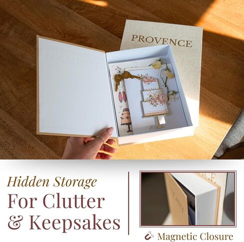Flaxen Decorative Books for Home Decor – Faux Book Storage Box Set with Magnetic Closure & Linen Cover – Coffee Table Decor Books for Living Room, Bookshelf, Entryway (Set of 2, Oversized) in Saudi Arabia
