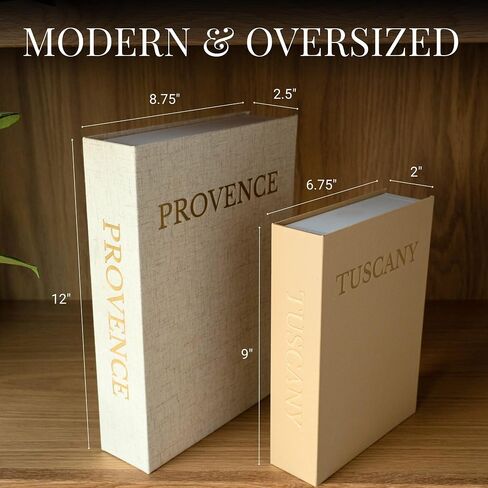 Flaxen Decorative Books for Home Decor – Faux Book Storage Box Set with Magnetic Closure & Linen Cover – Coffee Table Decor Books for Living Room, Bookshelf, Entryway (Set of 2, Oversized) in Saudi Arabia