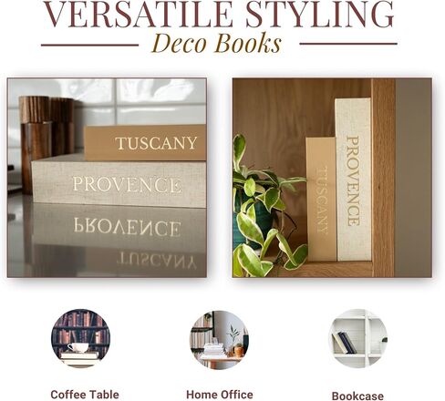 Flaxen Decorative Books for Home Decor – Faux Book Storage Box Set with Magnetic Closure & Linen Cover – Coffee Table Decor Books for Living Room, Bookshelf, Entryway (Set of 2, Oversized) in Saudi Arabia