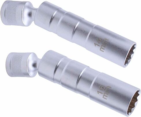 مجموعة Applianpar من 2 أداة إزالة مقبس Swivel شرارة 14 مم و 16 مم لثلاثين بوصة محرك مغناطيسي جدار رفيع 12 نقطة مفصل عالمي in Saudi Arabia