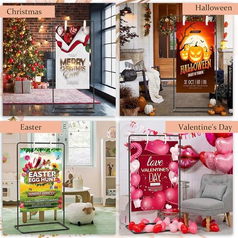 Wedding Sign Holder,Adjustable Welcome to Our Wedding Sign Stand with 2 Leather Sign Hanging Straps,Wedding Seating Chart Stand for Party,Baby Shower,Graduation Ceremony(Posters Excluded) in Saudi Arabia