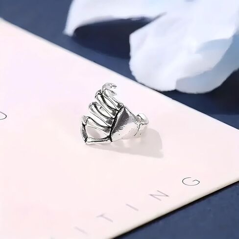 Halloween Earrings for Women Men Skeleton Hand Ear Cuffs Halloween Clip on Earrings Gothic Skull Claw Earrings for Women Men Costume Jewelry in Saudi Arabia