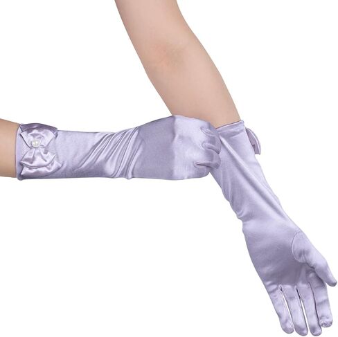 Little Girls Princess Gloves - Satin Gloves for Birthday Halloween Costume Party Princess Cosplay First Communion in Saudi Arabia
