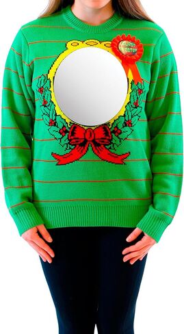 Mirror Ugliest Sweater Award Adult Green Ugly Christmas Sweater in Saudi Arabia