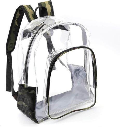 Clear Backpack - Clear Backpacks for School Large Transparent Bookbag for College Work, Black 16 inch in Saudi Arabia