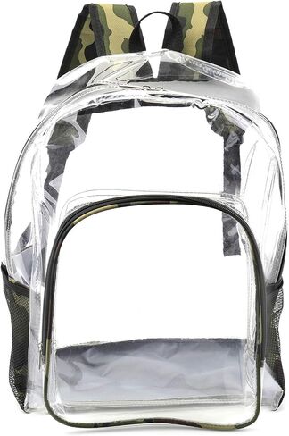Clear Backpack - Clear Backpacks for School Large Transparent Bookbag for College Work, Black 16 inch in Saudi Arabia