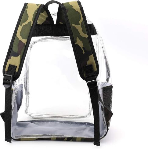 Clear Backpack - Clear Backpacks for School Large Transparent Bookbag for College Work, Black 16 inch in Saudi Arabia