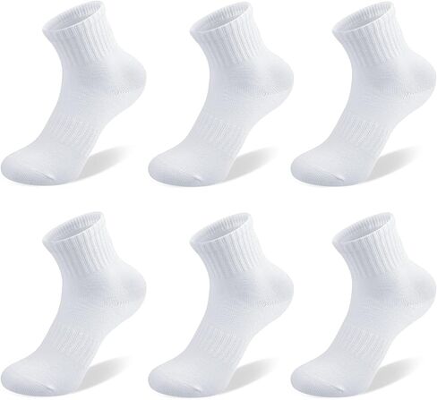 Kids Socks Crew Length: Athletic Cotton Soft for Sports & School - Boys Girls 3-15 Years Old (6 Pack) in Saudi Arabia