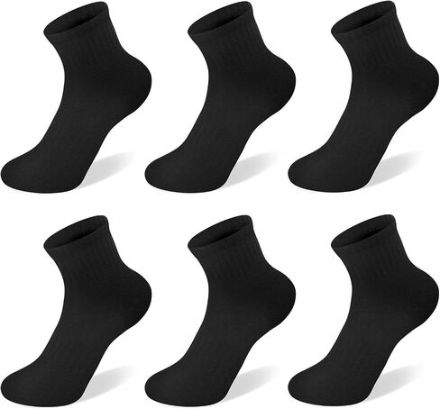 Kids Socks Crew Length: Athletic Cotton Soft for Sports & School - Boys Girls 3-15 Years Old (6 Pack) in Saudi Arabia