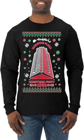Nakatomi Plaza Christmas Party 1988 Classic McClane Die Hard Ugly Christmas Mens Long Sleeve Shirt in Saudi Arabia