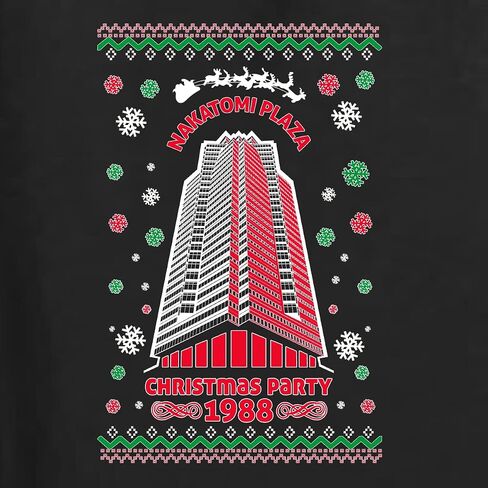 Nakatomi Plaza Christmas Party 1988 Classic McClane Die Hard Ugly Christmas Mens Long Sleeve Shirt in Saudi Arabia