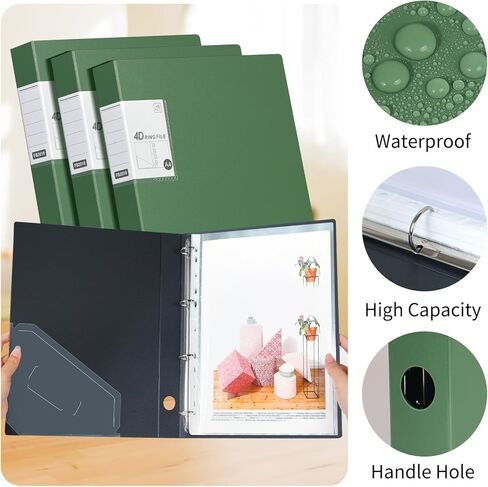 4 Ring Binders 0.8 Inch D Ring,4 Pack D Ring Binder A4,4 Ring（Black） in Kuwait