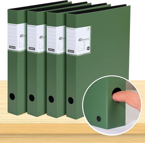 4 Ring Binders 0.8 Inch D Ring,4 Pack D Ring Binder A4,4 Ring（Black） in Kuwait