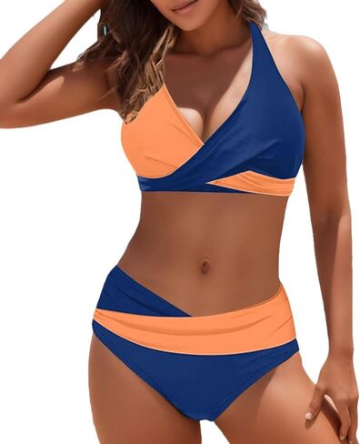 Women's Two-Piece Swimsuit, Striped Pattern, Black and White, Athletic Style Bikini Set in Saudi Arabia