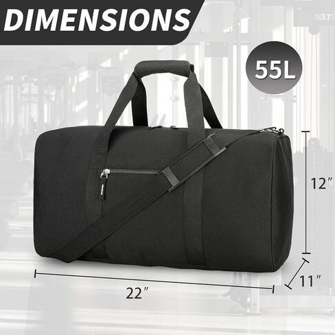 Gym Bag for Men, 22 inch Large Duffle Bag, 55L Lightweight Water-Resistant Weekender Duffel Bag for Travel, Sports, Camping, Overnight in Saudi Arabia