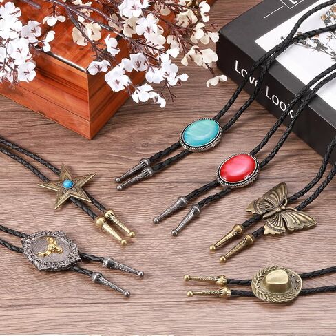 PATIKIL Bolo Tie for Men, Western Cowboy Leather Necktie Horse Head Bolo Tie Necklace Vintage for Men Women Shirts Suits Jackets Costume Accessories Jewelry Gift, Silver Tone in Saudi Arabia