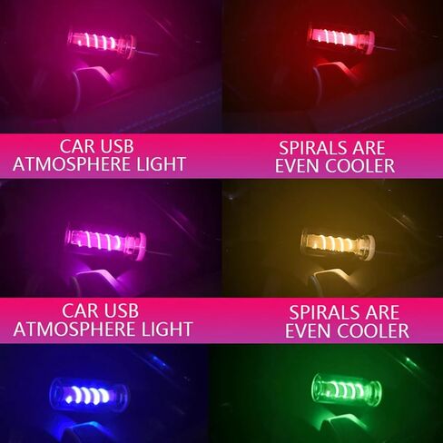 إضاءة مكافحة باللمس للسيارة الإضاءة ، وأضواء USB محمولة زجاجة زجاجية مصباح LED LED مصابيح ليلية ، واستخدام لتزيين غرفة نوم السيارة - الأصفر in Kuwait