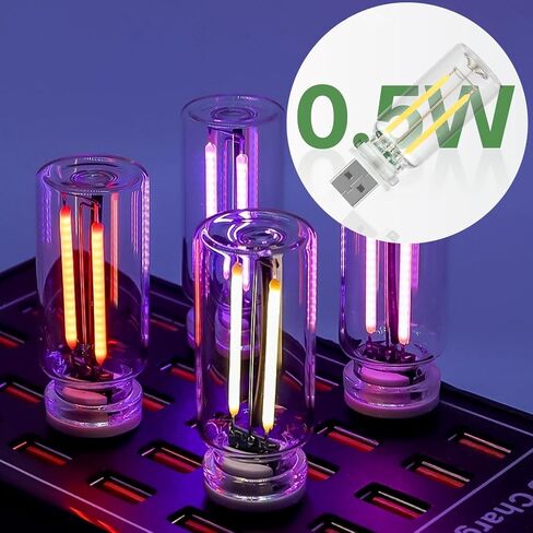 Touch Control Car Atmosphere Light, USB Lights Portable Mini Glass Bottle LED Bulb Night Lights, USE for Vehicle Bedroom Camping Decoration - Yellow in Saudi Arabia