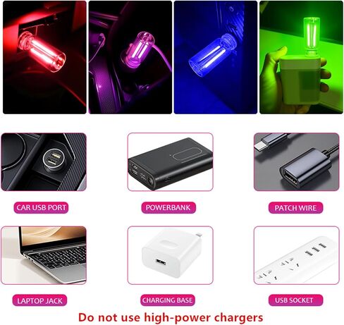 Touch Control Car Atmosphere Light, USB Lights Portable Mini Glass Bottle LED Bulb Night Lights, USE for Vehicle Bedroom Camping Decoration - Yellow in Saudi Arabia