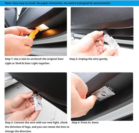 Aftermakets Parts Compatible with Cadillac CT5 CT6 XT4 XT5 XT6 SRX XTS ATS Cars, SuperHD 4PCS Door Lights Courtesy Welcome Projector Lamp Puddle Light, Dual Plug (Classic Colorful) in Saudi Arabia