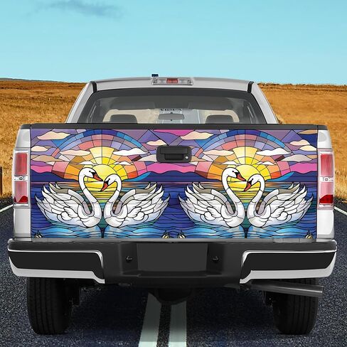 Thangpham Shop زوجين Swan Truck Tailgate Wrap - Truck Tailgate Wrap with Swan sweep in Saudi Arabia