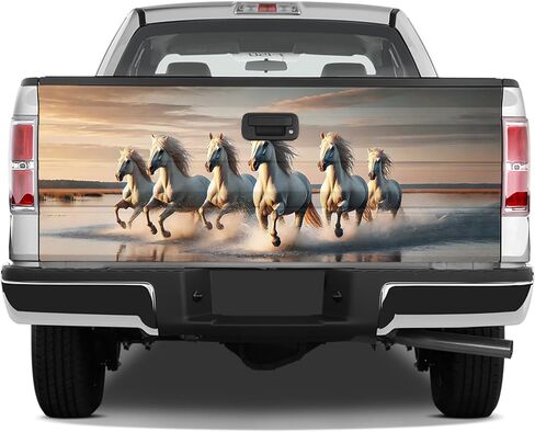 Thangpham Shop Horse Running Truck Tailgate Wrap - Truck Tailgate Wrap مع موضوع الحصان in Saudi Arabia